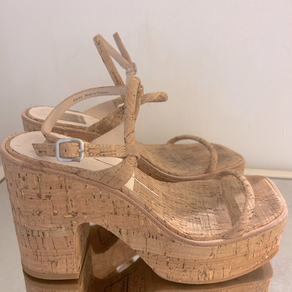 Dolce Vita Jodie Strappy Platform Sandals in Natural Cork (6.5)